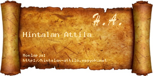 Hintalan Attila névjegykártya