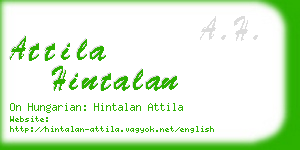 attila hintalan business card
